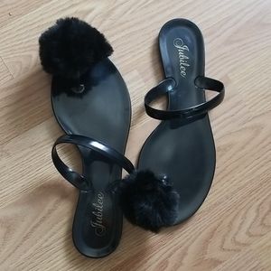 Black Pom Sandal